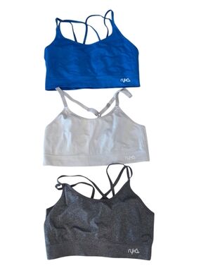 Ryka 3 Sports Bras, Low Impact, Criss Cross Back, Size M